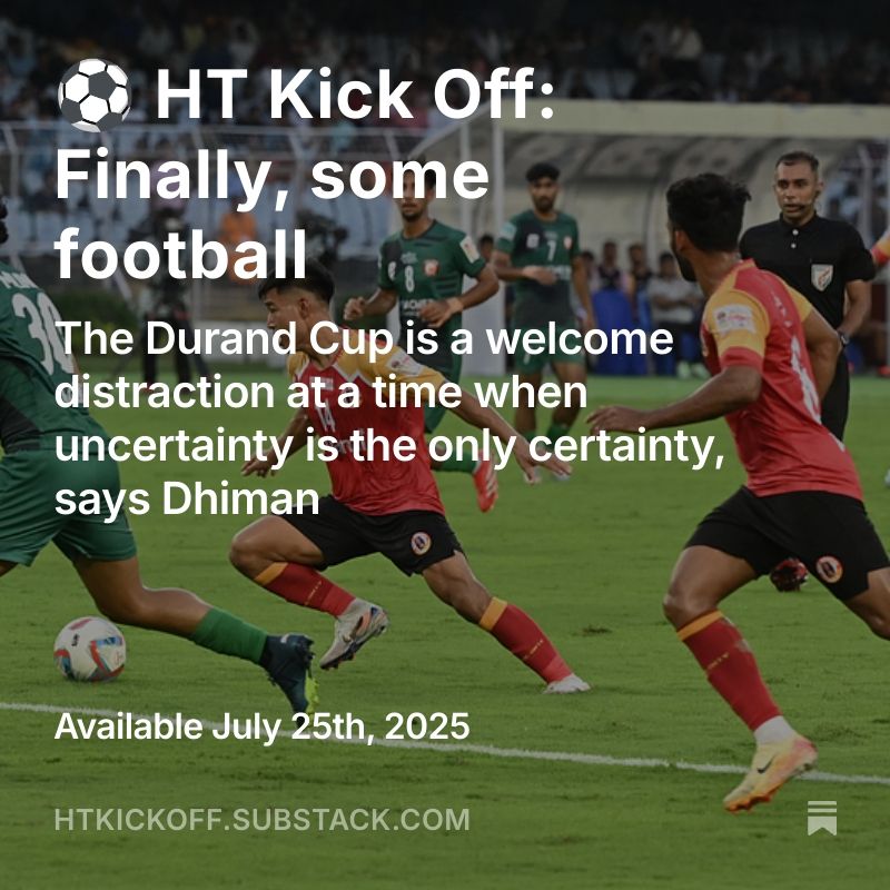HindustanTimes's tweet image. In today's edition of #HTKickOff, @dhimanHT writes about the 'moving day' in Indian sport:
📜 National Sports Governance Bill tabled
👔 Jamil leads AIFF shortlist for coach
🔥 East Bengal open Durand Cup with 5-0 win
And more! Read and subscribe here:
open.substack.com/pub/htkickoff/…