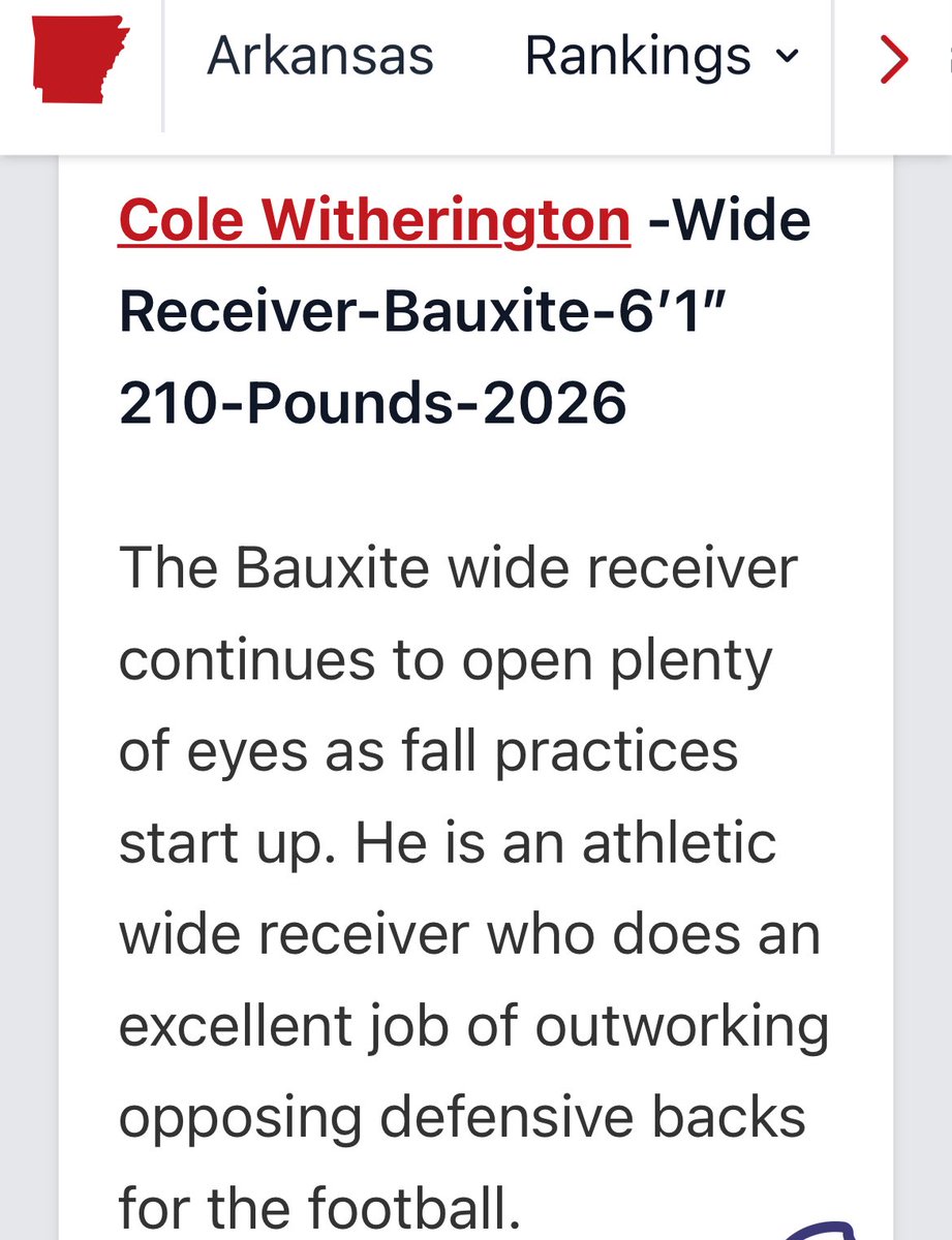 Colewithering1's tweet image. A big thank you again @PrepRedzoneAR @tctabler @toddrake00
@coltonedwardsFB for all the write ups over the past few years to help us athletes get our name out there! @CoachCalebPerry @winnerswin07 @brettcville9 @HunterEskola9 @bench424nmore @Diamondboyz7v7 @PRCoachBrim