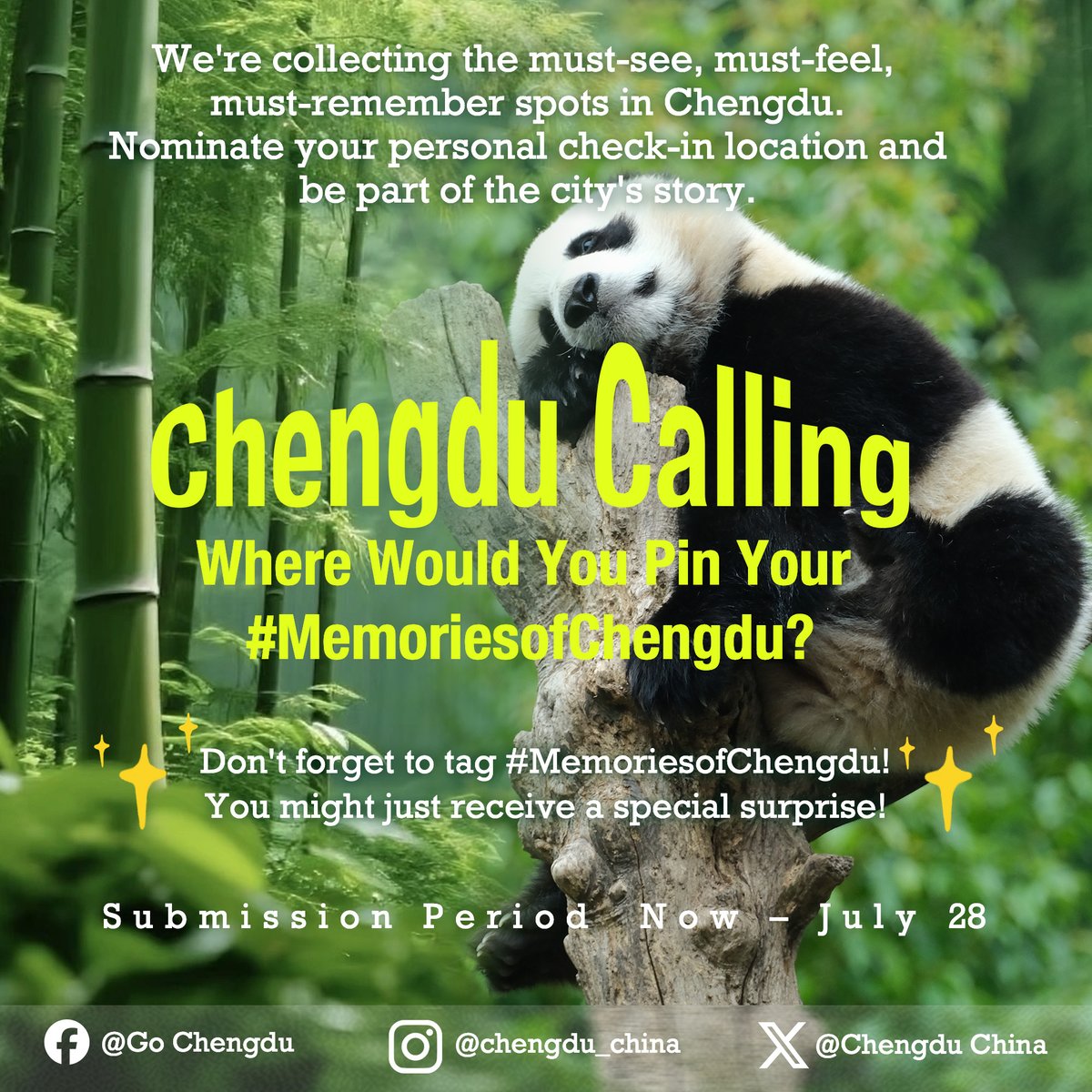 Chengdu_China's tweet image. 【Chengdu Calling! 🔈】
Where would you pin your favorite #MemoriesofChengdu?
Tell us your top Chengdu check-in spot — a hidden gem, a foodie heaven, or a place that stole your heart 💖
Drop your answer in the comments or tag us with #MemoriesofChengdu for a chance to get…