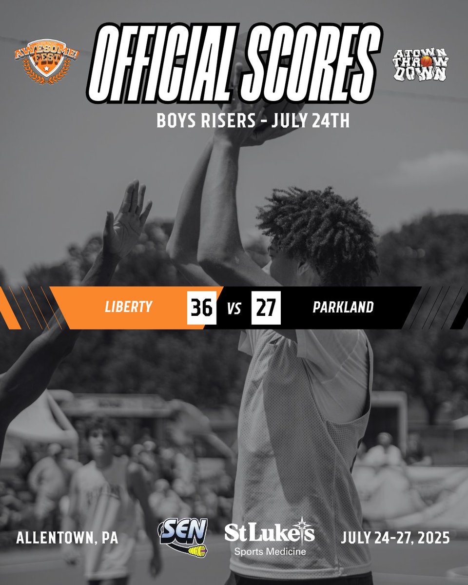 A_TownThrowDown's tweet image. Official Scores: Thursday, July 24th | Boys Risers 🏀
Cedar Beach Park - Allentown, PA
NOW - July 27th
#atownthrowdown #allentownpa #lehighvalleyawesomefest #Risers #basketball #lehighvalleyevents