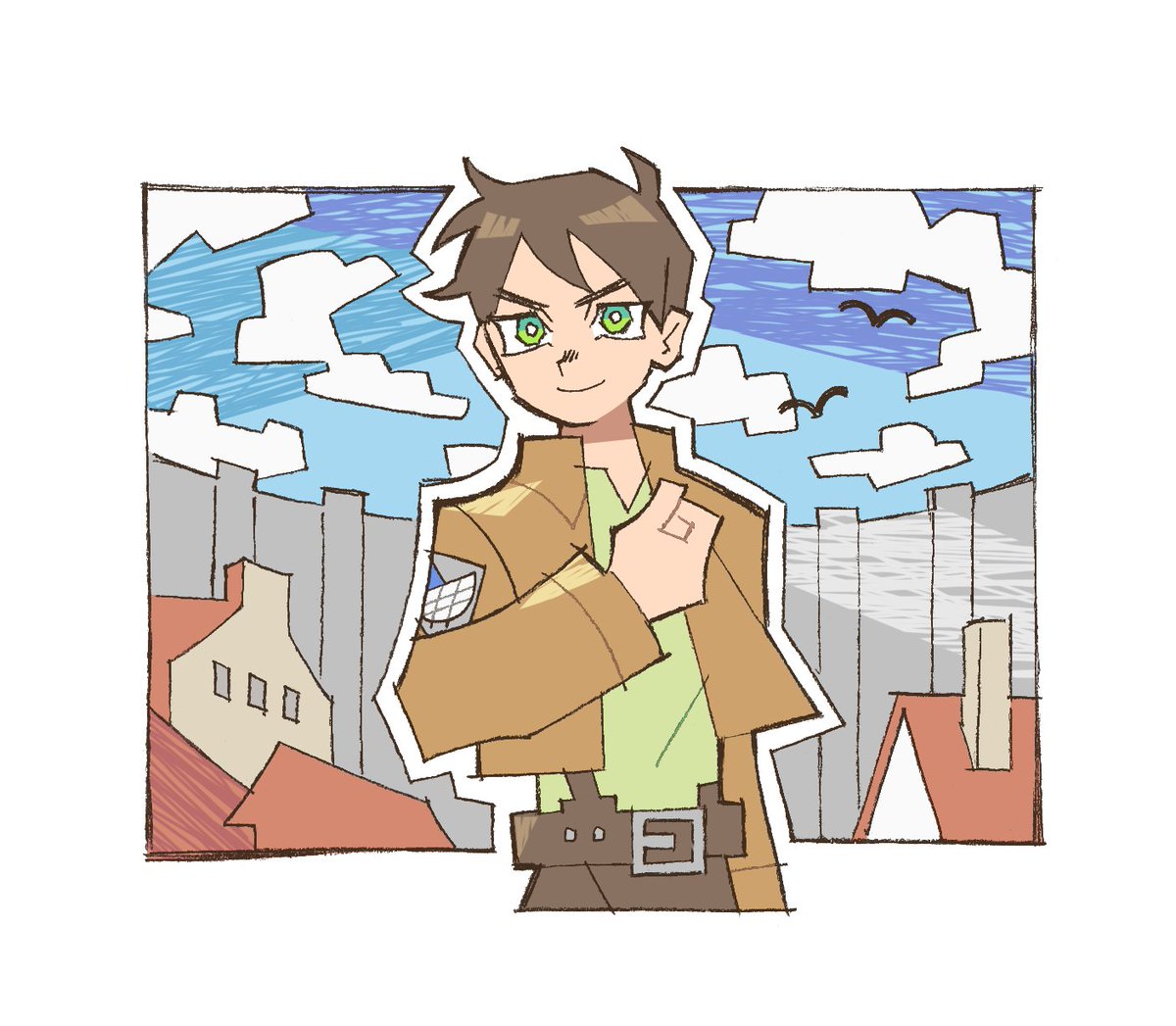 starrymarii's tweet image. Rewatching attack on titan :)