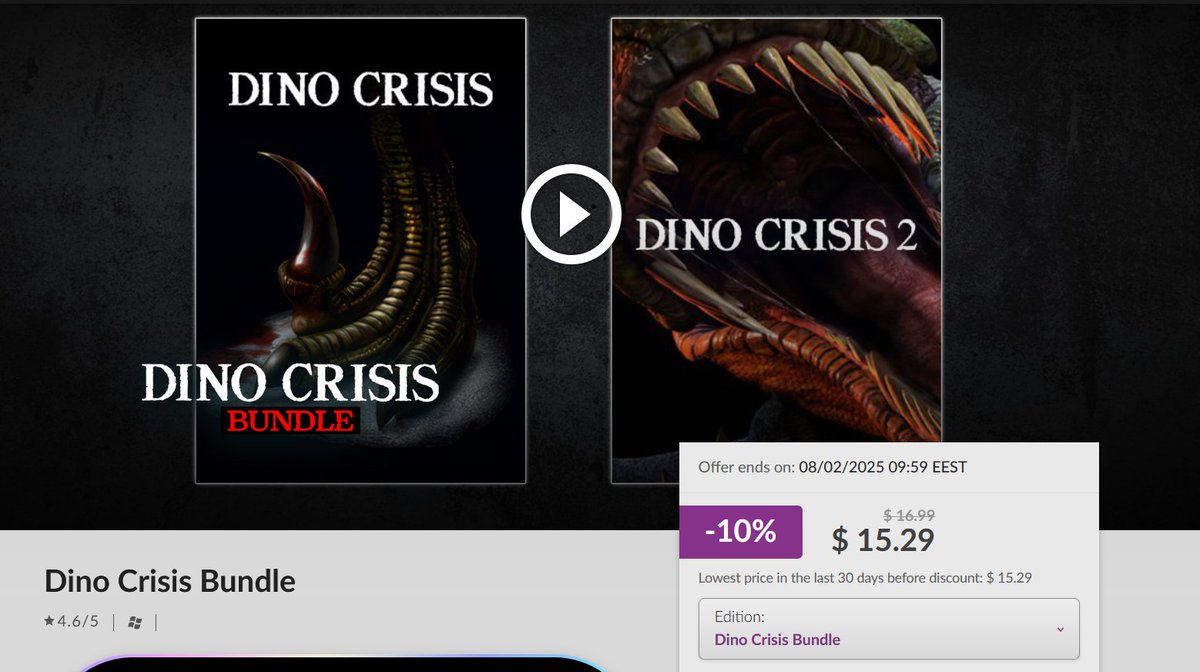 Alex (@planogaming) on Twitter photo Dino Crisis bundle on GOG
gog.com/en/game/dino_c… 
If you want to see how it looks like, check out my gameplay video: youtube.com/watch?v=qdObXB… Dino Crisis bundle on GOG
gog.com/en/game/dino_c… 
If you want to see how it looks like, check out my gameplay video: youtube.com/watch?v=qdObXB…