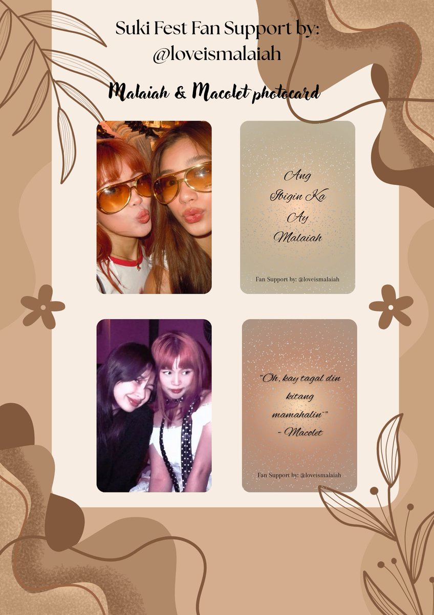 Suki Fest 2025 Fan Support by: <a href="/loveismalaiah/">cam 𝜗𝜚</a> 

how to claim: 
♡ like, rt &amp; mbf
♡ strictly 1:1 ratio (very limited qty.)
♡ loc &amp; time: TBA
♡ open for donations
♡ show this twt on d-day

p.s: no no dumog po pls (will priv on d-day) 

#AlagangSukiFest