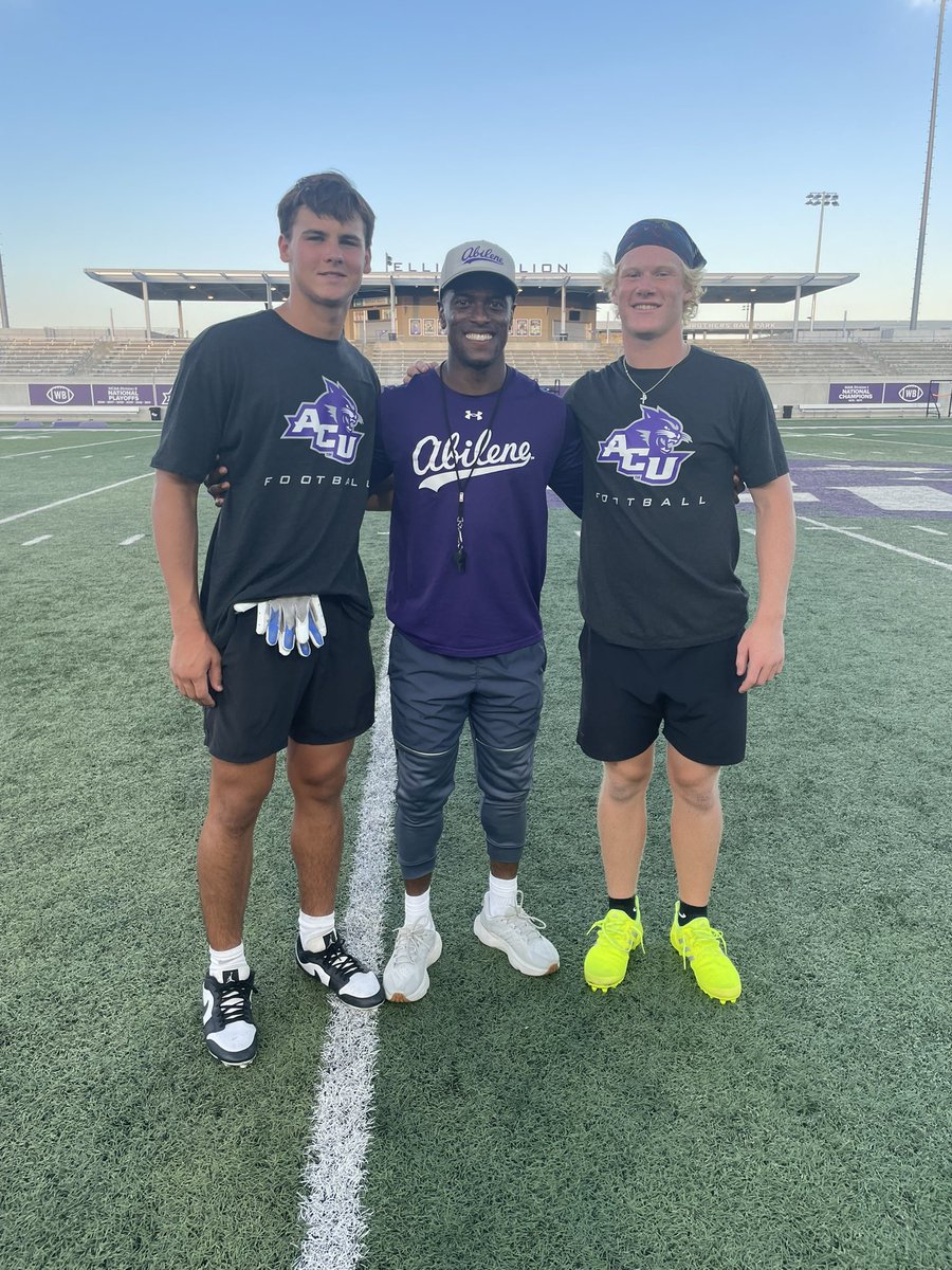 Grayson Smith (@smith_gray2027) on Twitter photo Last camp of summer, Time for the real thing, Thank you <a href="/ACUFootball/">ACU Football</a> for having me out.
<a href="/CoachDubin/">Conor Dubin</a> <a href="/GodsWarrior615/">DJ Williams</a> <a href="/coachp_ACU/">Keith Patterson</a> <a href="/FootballSvale/">Sunnyvale Football</a> <a href="/CodyStutts/">Cody Stutts</a> <a href="/CSmithBball/">Craig Smith</a> <a href="/CaysonMaupinQB/">Cayson Maupin</a> Last camp of summer, Time for the real thing, Thank you <a href="/ACUFootball/">ACU Football</a> for having me out.
<a href="/CoachDubin/">Conor Dubin</a> <a href="/GodsWarrior615/">DJ Williams</a> <a href="/coachp_ACU/">Keith Patterson</a> <a href="/FootballSvale/">Sunnyvale Football</a> <a href="/CodyStutts/">Cody Stutts</a> <a href="/CSmithBball/">Craig Smith</a> <a href="/CaysonMaupinQB/">Cayson Maupin</a>