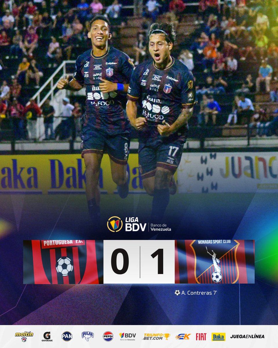 LigaFUTVE's tweet image. 🚀 • Segunda victoria consecutiva en el arranque del ciclo de Marcelo Zuleta como DT de @Monagas_SC
🥳 • Anderson Contreras vivió su primera gran noche como jugador azulgrana, apuntándose el gol de la victoria
#LigaBancoDeVenezuela