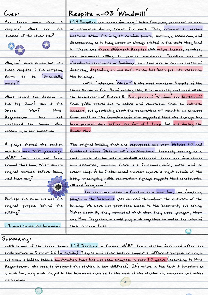 04_crepuscule's tweet image. ✧ — Day 09 : Log 2

I provided my notes on the Respite we left today. 

If the images are hard to view, please refer to the drive for a better view.
Plaintext records without images will be released soon as well.