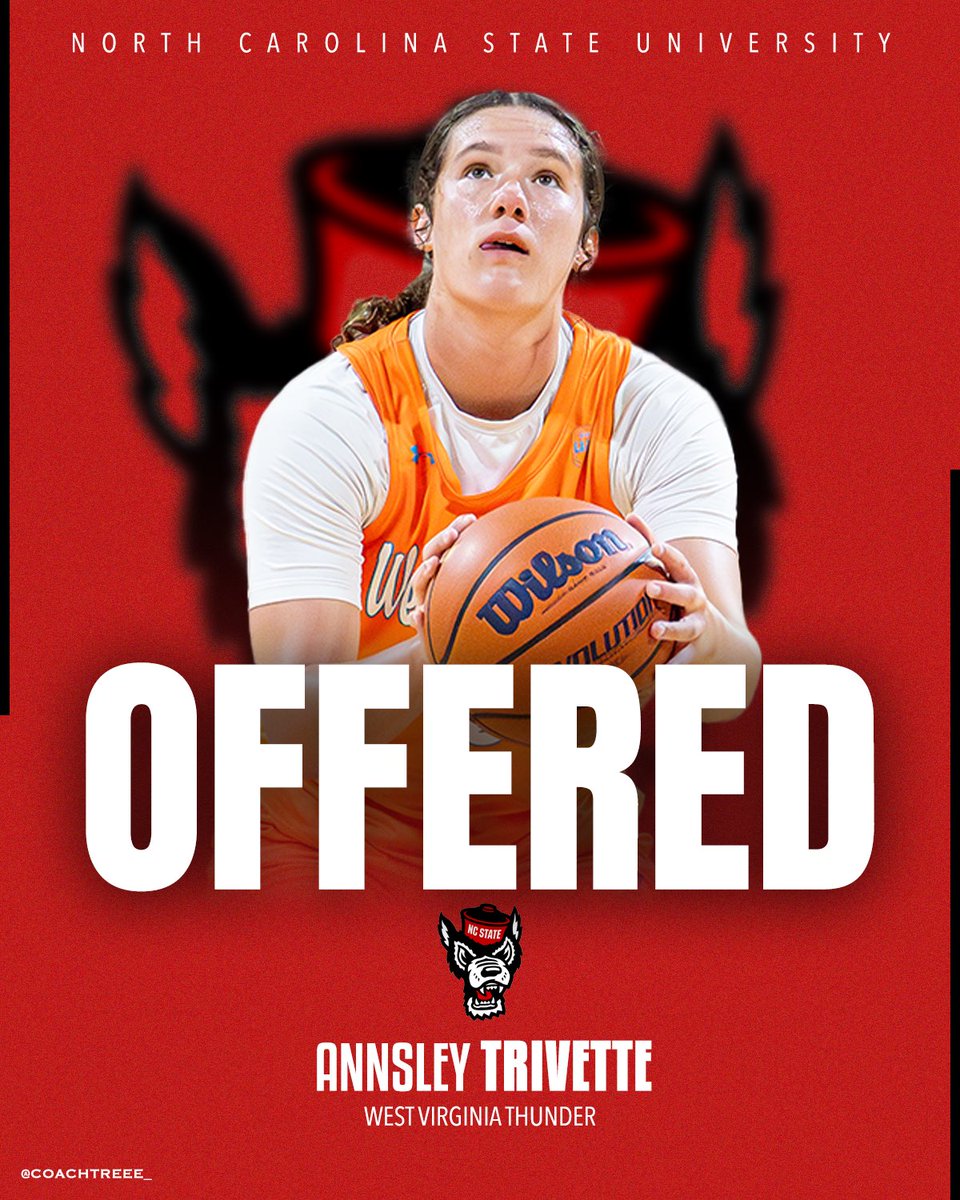 WVThunderUAA's tweet image. Annsley Trivette β26 (@Anns_Triv01) has picked up an offer from NC State!
#WVThunderFam | β‘οΈβ‘οΈ