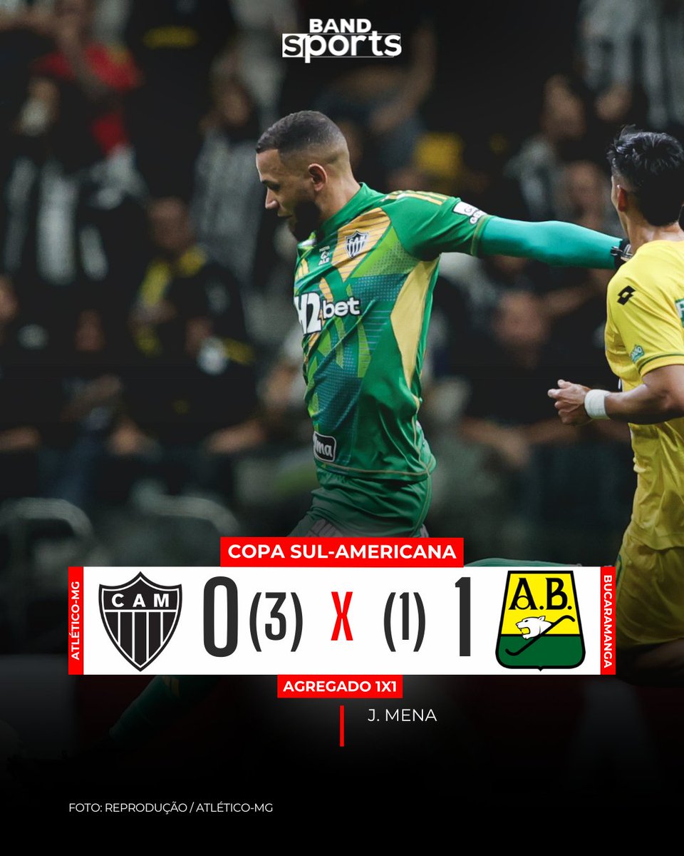 NO SUFOCO 🥵 Na Arena MRV, o Atlético Mineiro venceu o Atlético Bucaramanga nos pênaltis e avançou para as oitavas de final da Sul-Americana. O goleiro Éverson defendeu duas cobranças e marcou o gol da vitória do Galo.

#BandSports #SulAmericana #AtleticoMG #Bucaramanga