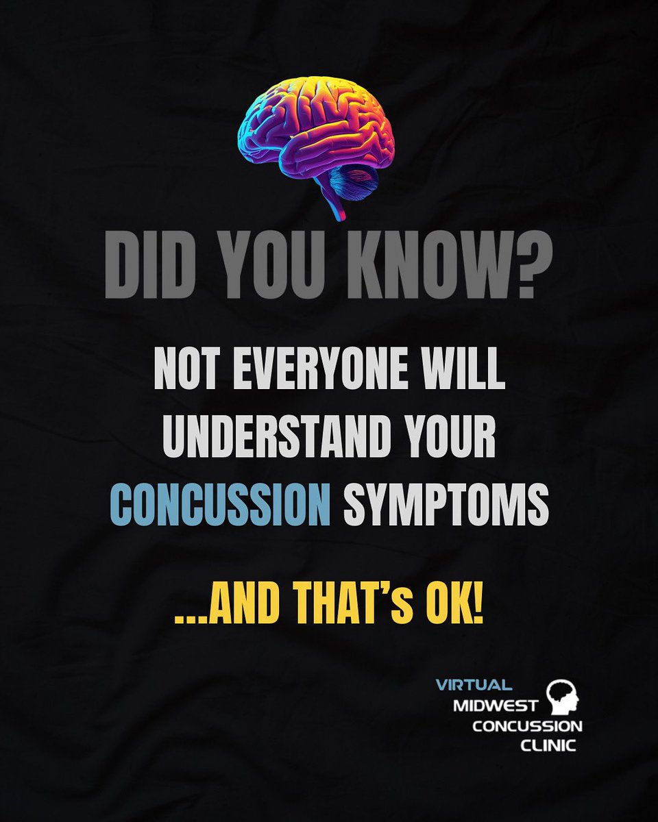 Not everyone will understand your concussion symptoms.

That doesn’t mean they’re not real.
That doesn’t mean you’re alone.
That doesn’t mean you’re not healing.
You’re doing the best you can — and that’s enough.

#Concussion #ConcussionRehab #MWConcussion