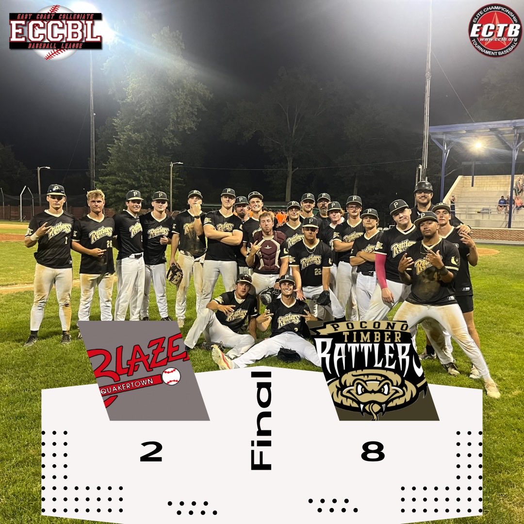 eccbl's tweet image. Pocono Timber Rattlers continue the race to for the gold as they take on the Mercer Mammoths in the Semi-Finals this Saturday July 27 @ 4:30pm at Quakertown Memorial Park ⚾️.  ⁦@BaseballUPocono⁩