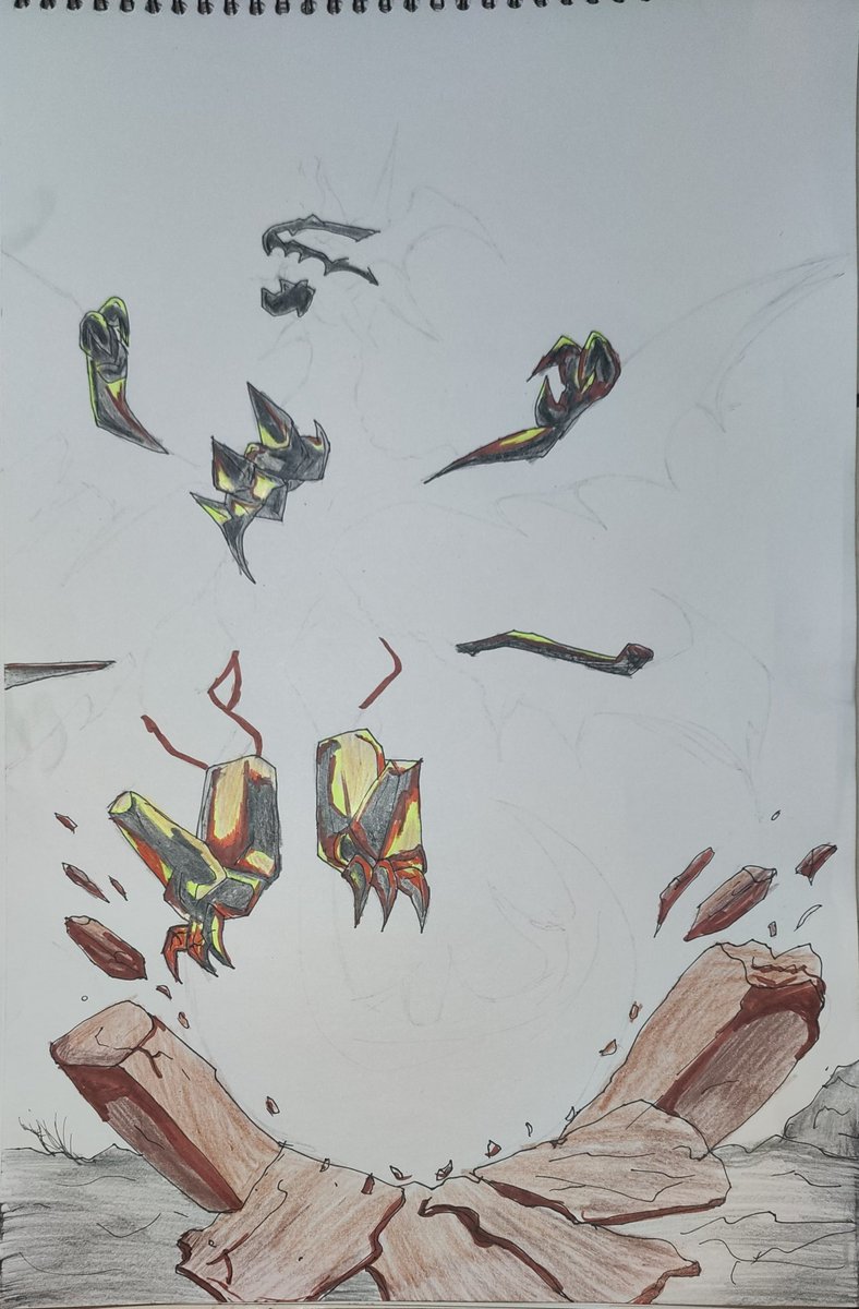Elkin20170319's tweet image. Ultra Necrozma dibujo en 2 partes, una a lápiz y otra en digital #Pokemon