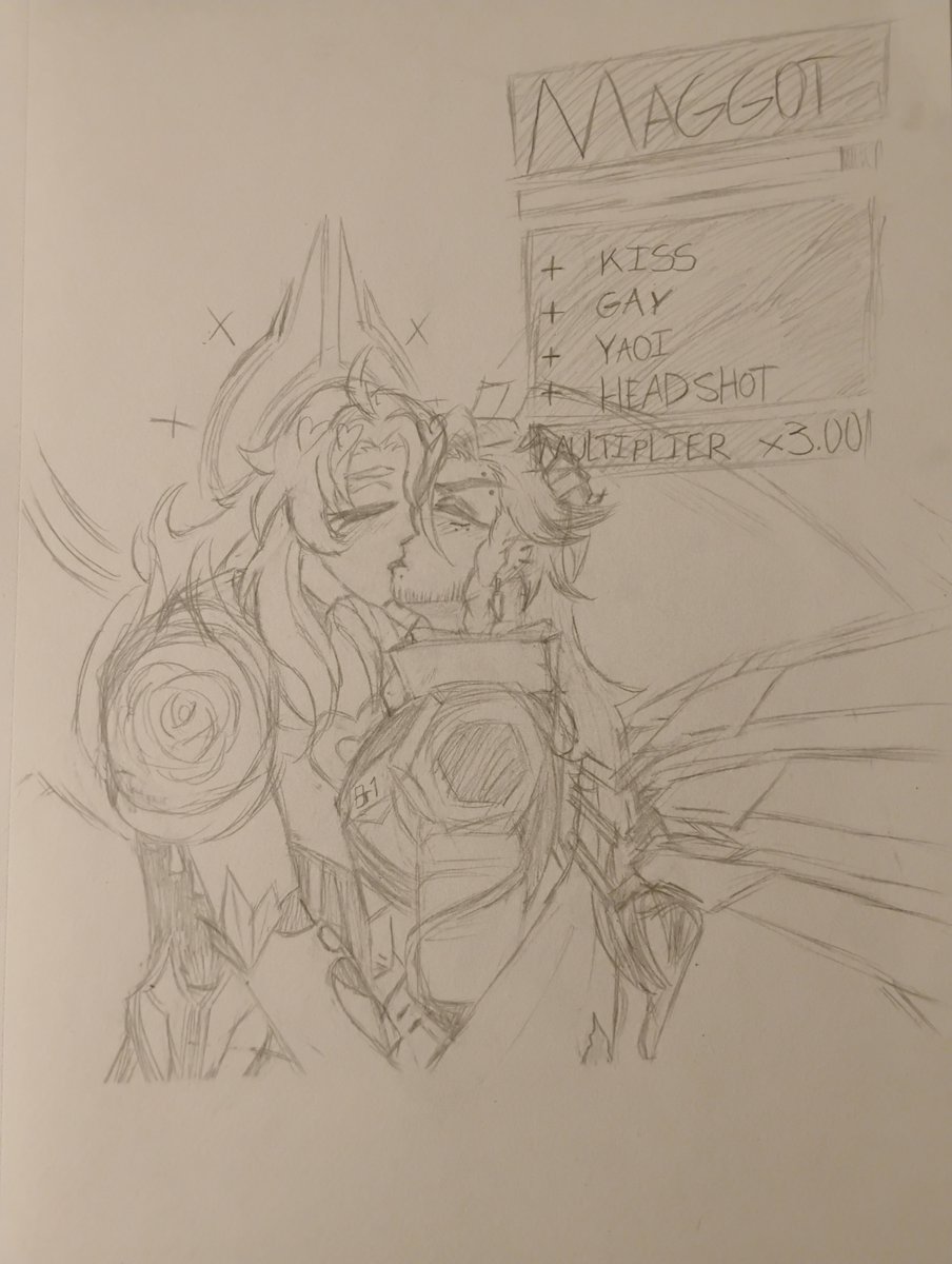 Sukuro_Useless's tweet image. I said I would draw them kissing, and I tried my best (finished it yesterday, but didn't feel like it was good enough to post on it's own)
+ Some sketches of some silly little thoughts because the worms are still in my brain
#Argenthill #ULTRAKILL AU by @giingerja again sorry