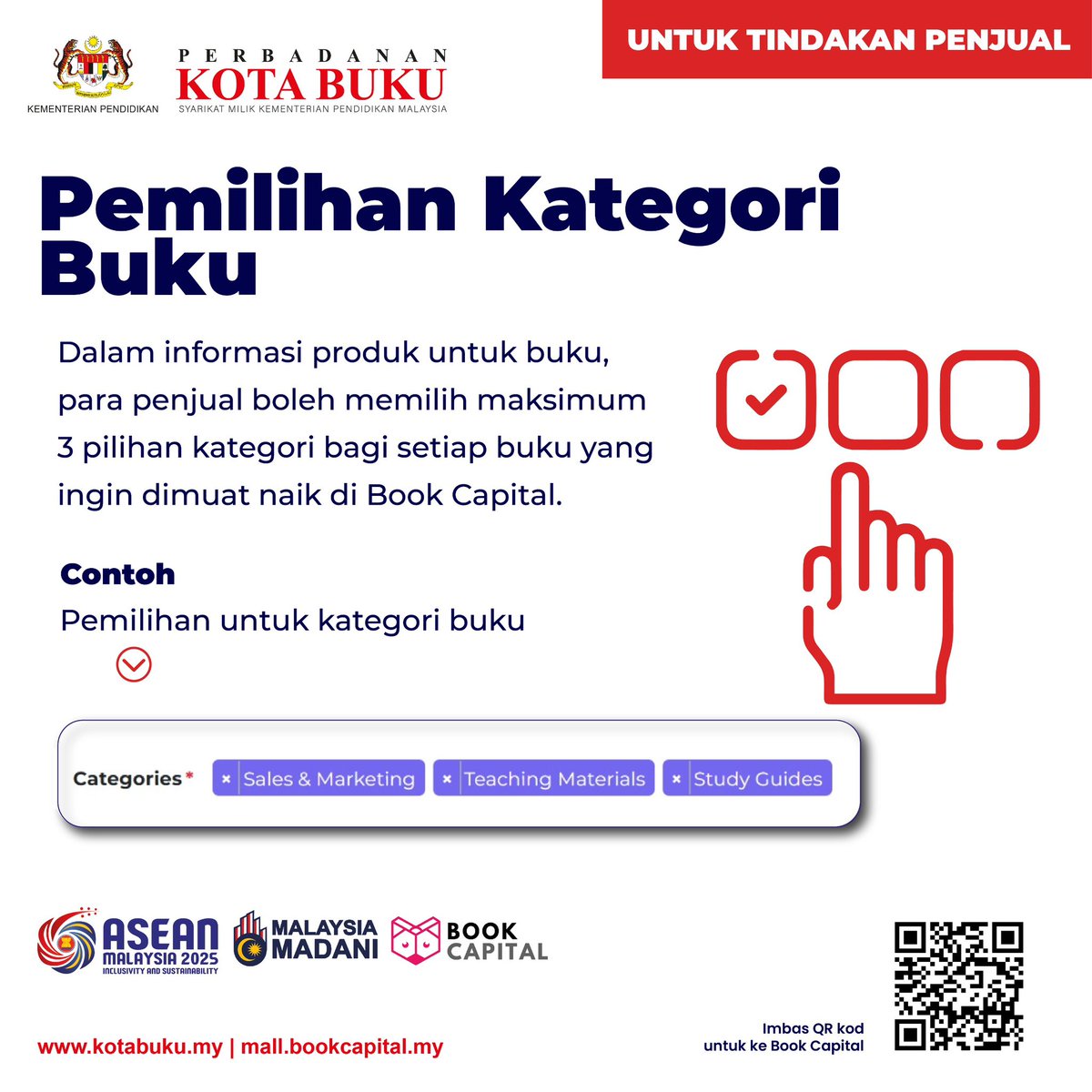 KEMAS KINI

UNTUK TINDAKAN PENJUAL

Kami kongsikan garis masa Tempoh Pemprosesan
Pesanan, Penyelarasan Format Berat Buku, serta Pemilihan Kategori Buku bagi kegunaan untuk makluman penjual.

#kotabuku #BookCapital #MallBookCapital #MalaysiaMADANIMembaca #baucarbukugurumadani2025
