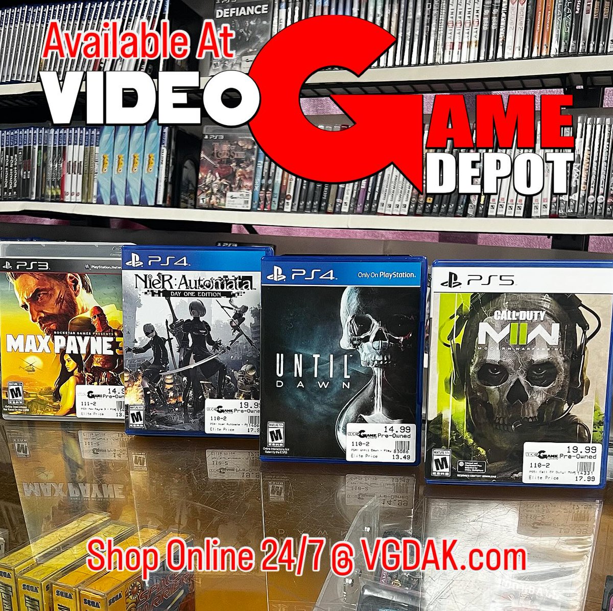 VGDAk's tweet image. These games are in stock and ready to play!
👾
Shop Online 24/7 at VGDAK.com
🕹️
Game On!
#VideoGameDepot
@PlayStation