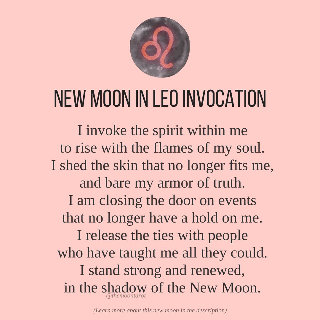 themoontarot_'s tweet image. New Moon in Leo Invocation