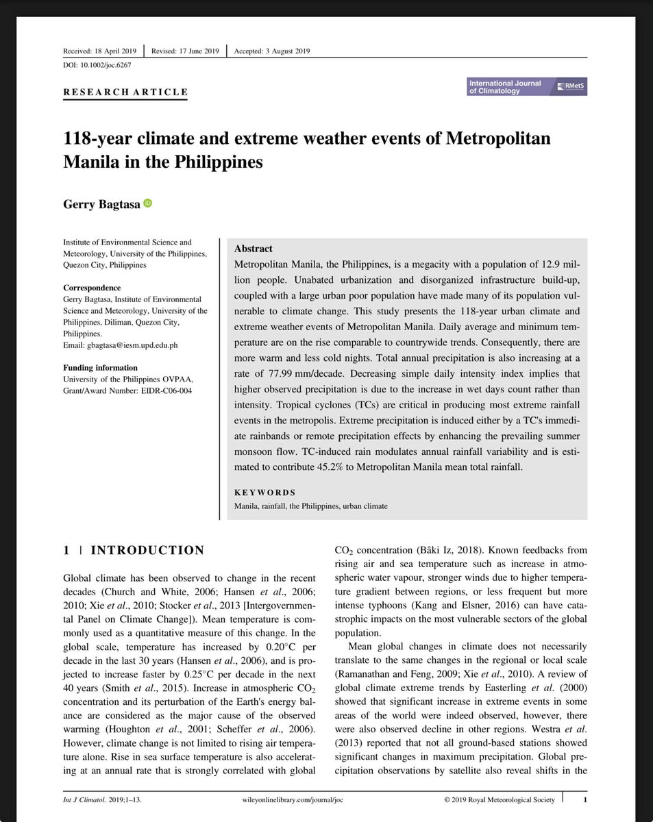 Weather_Manila's tweet image. was reading an article about July 1903 rainfall,4 TCs passed Luzon that year(isa sa Batanes), but surprisingly, data shows 1903 was not an excessively rainy year. I didn&apos;t realize when I was writing this paper, doi.org/10.1002/joc.62…, but it&apos;s useful to me now w/ past wx events