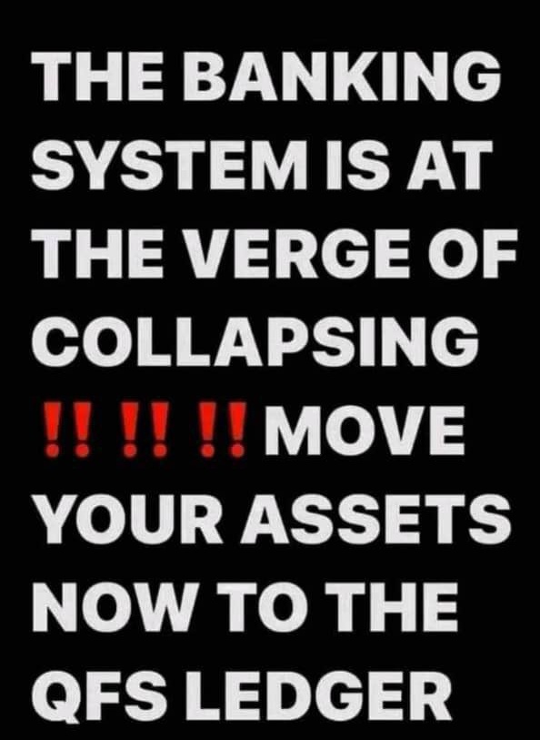 Start now and switch over to QFS; the Quantum financial system before the global financial bank crash that is coming.