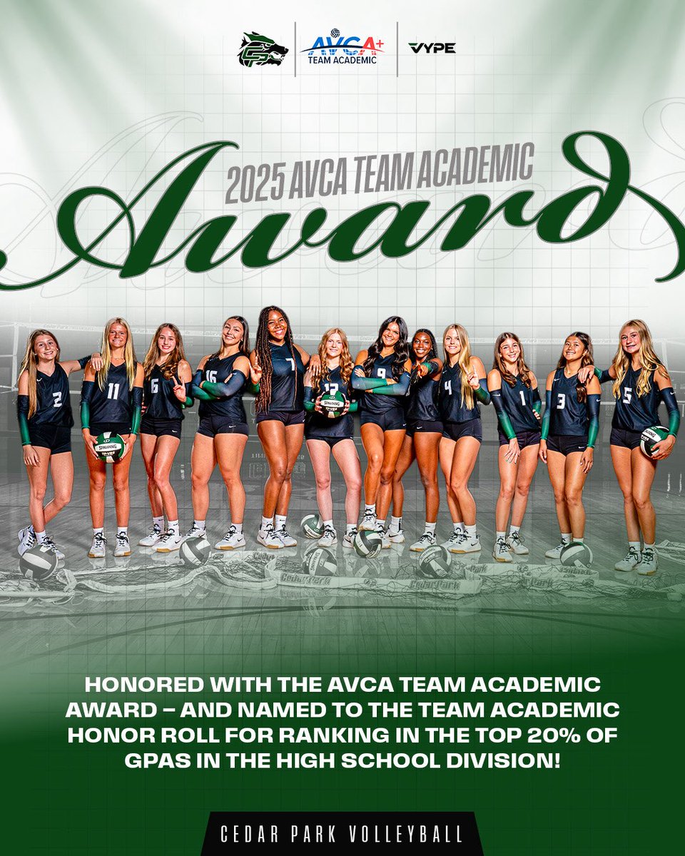 cphsvb2018's tweet photo. Super proud of our TEAM effort in the classroom. Amazing accomplishment. 🤩📚

Let’s GO 💚🐺#CPProud #TheStandard #ForthepackWiththepack @LeanderisdATH @VypeATX @ASJSportsATX @var_austin @AVCAVolleyball https://t.co/KZQEGupGxb