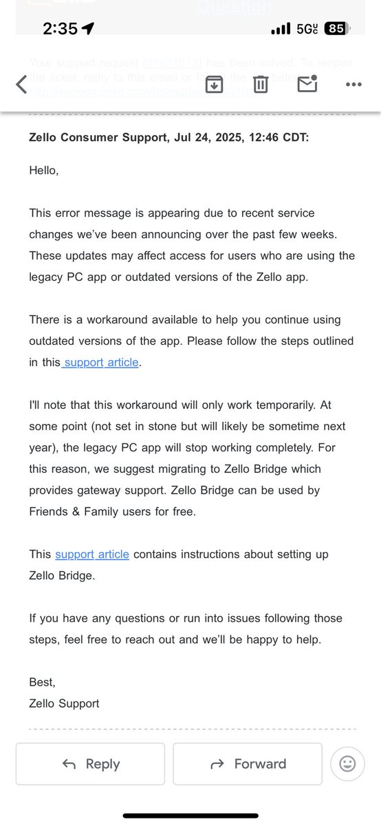 RIBNS's tweet image. For those having problems with @Zello They’ll be forcing everyone to switch to a “Zello Bridge” soon. Sorry but not about to pay for hardware… All set