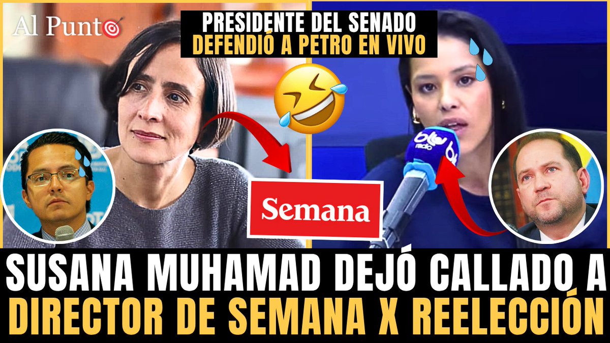 AlPuntoCol's tweet image. 🚨😂 Director de SEMANA fue APLAST4DO por Susama Muhamad. NUEVO presi del Senado DEFENDIÓ a Petro en BLU
👉 youtu.be/JBcTRMnvqug
