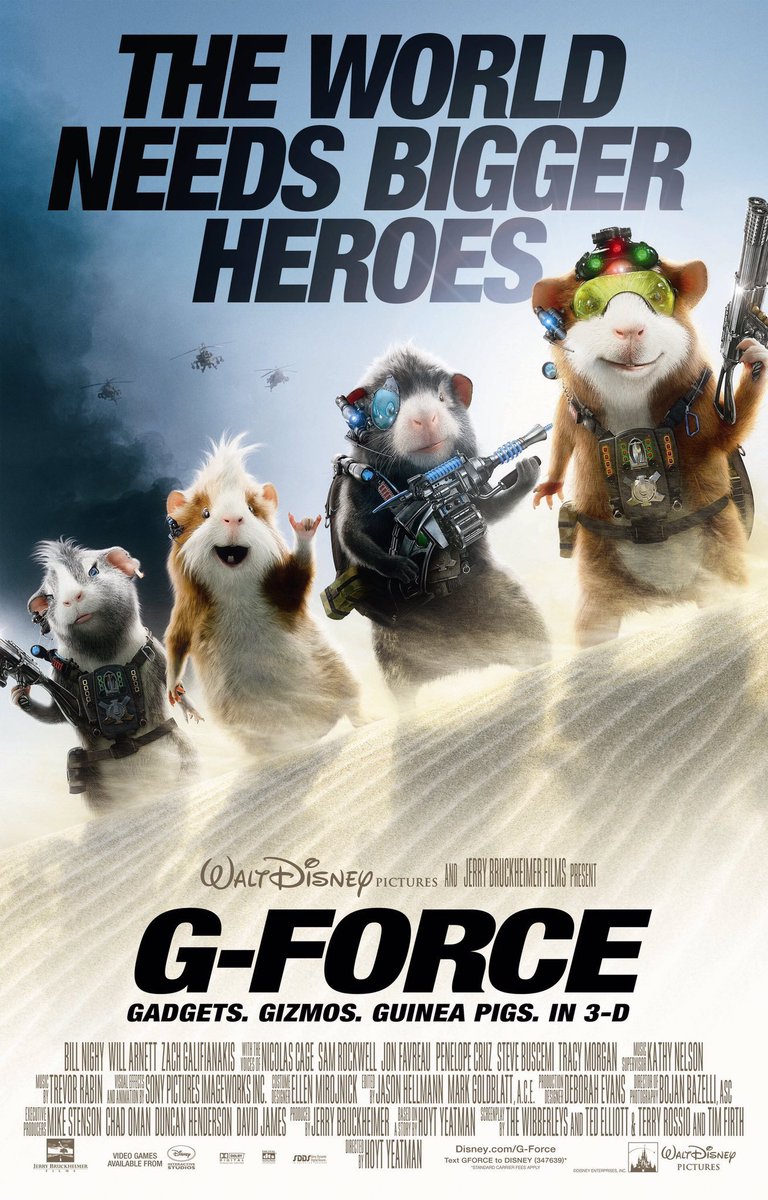 FilmNewsNos's tweet photo. 🎬MOVIE HISTORY: 16 years ago today, July 24, 2009, the movie ‘G-Force’ opened in theaters!
#SamRockwell @TracyMorgan #PenelopeCruz @Jon_Favreau #NicolasCage #SteveBuscemi #DeeBradleyBaker #ZachGalifianakis #BillNighy @arnettwill #KelliGarner #TylerPatrickJones #GabrielCasseus https://t.co/eHbdUxkQPj