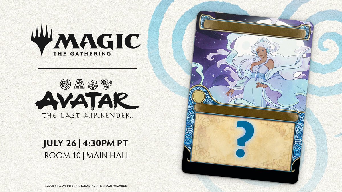 MTG_Arena's tweet image. So it looks like we&apos;ll be at #SDCC for a while. We&apos;re thinking maybe we could attend The Merch Nation: Avatar: The Last Airbender&apos;s Toys, Games, and Action Figures Panel together?  #MTGxATLA