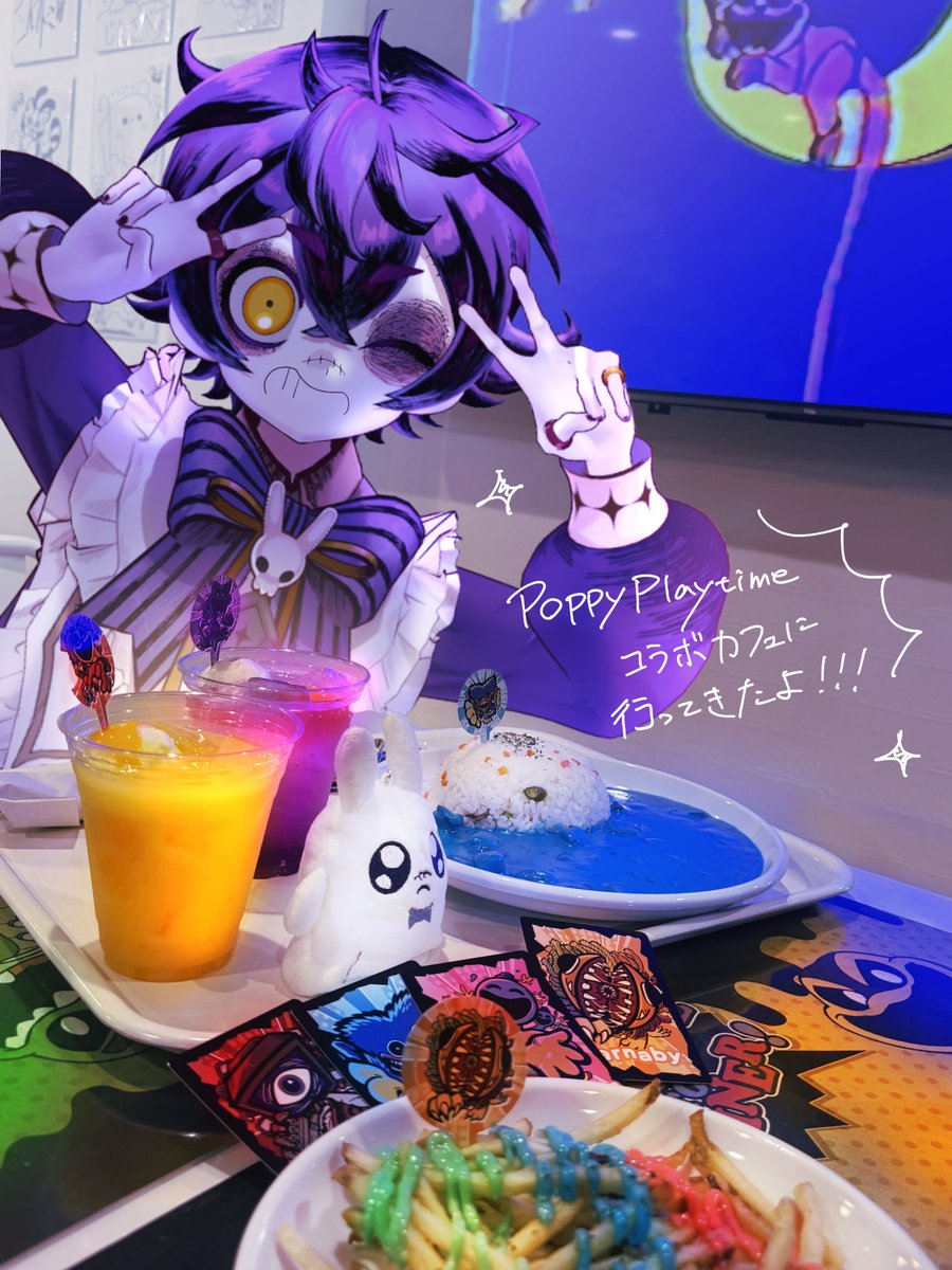 setoya0102's tweet image. おはよ🌞
実はちょっと前にポピープレイタイムのコラボカフェにいってきたよ😋
グッズたくさん買えてホカホカだった...