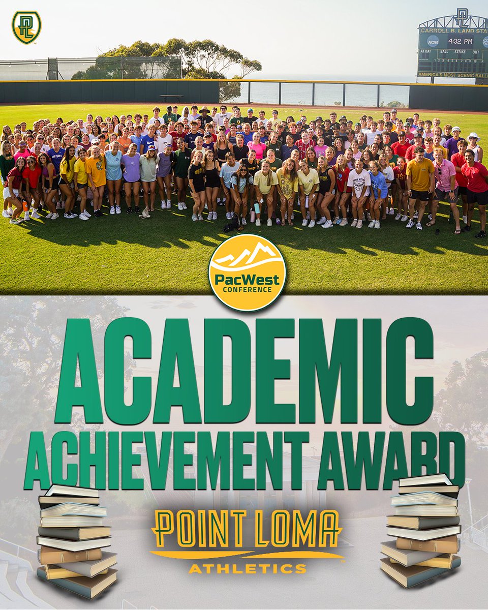PLNU Sea Lions (@plnusealions) on Twitter photo 3-PEAT ๐
The <a href="/PLNUSeaLions/">PLNU Sea Lions</a> win <a href="/ThePacWest/">PacWest Conference</a> Academic Achievement Award for the third straight year.
Point Loma's 3.52 student-athlete GPA in 2024-25 tied Dominican for the best in the conference.
#GoSeaLions 3-PEAT ๐
The <a href="/PLNUSeaLions/">PLNU Sea Lions</a> win <a href="/ThePacWest/">PacWest Conference</a> Academic Achievement Award for the third straight year.
Point Loma's 3.52 student-athlete GPA in 2024-25 tied Dominican for the best in the conference.
#GoSeaLions