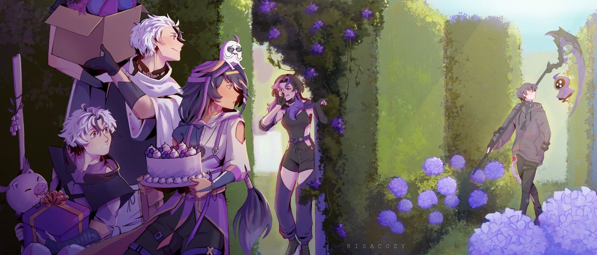 kisacozy's tweet photo. Gotta be sneaky to set up the party decors while the guild leader is roaming |дﾟ)ﾉ
I had a wonderful time working on this 💜
#BakumoriGarden2025 https://t.co/4TW5Z09efi