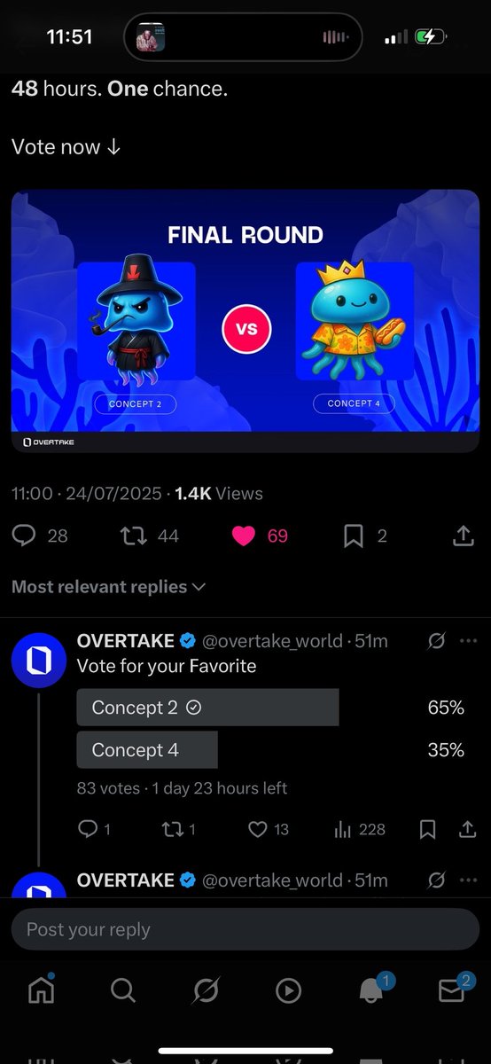 D3TRIOTT's tweet photo. - Final @overtake_world Takunmi PFP vote.

The concept 4 really look meh 😐,  concept 2 looks badass, with his lil cigar. It will make a better pfp

#OvertakePFPVote https://t.co/fMgW9b7OTv