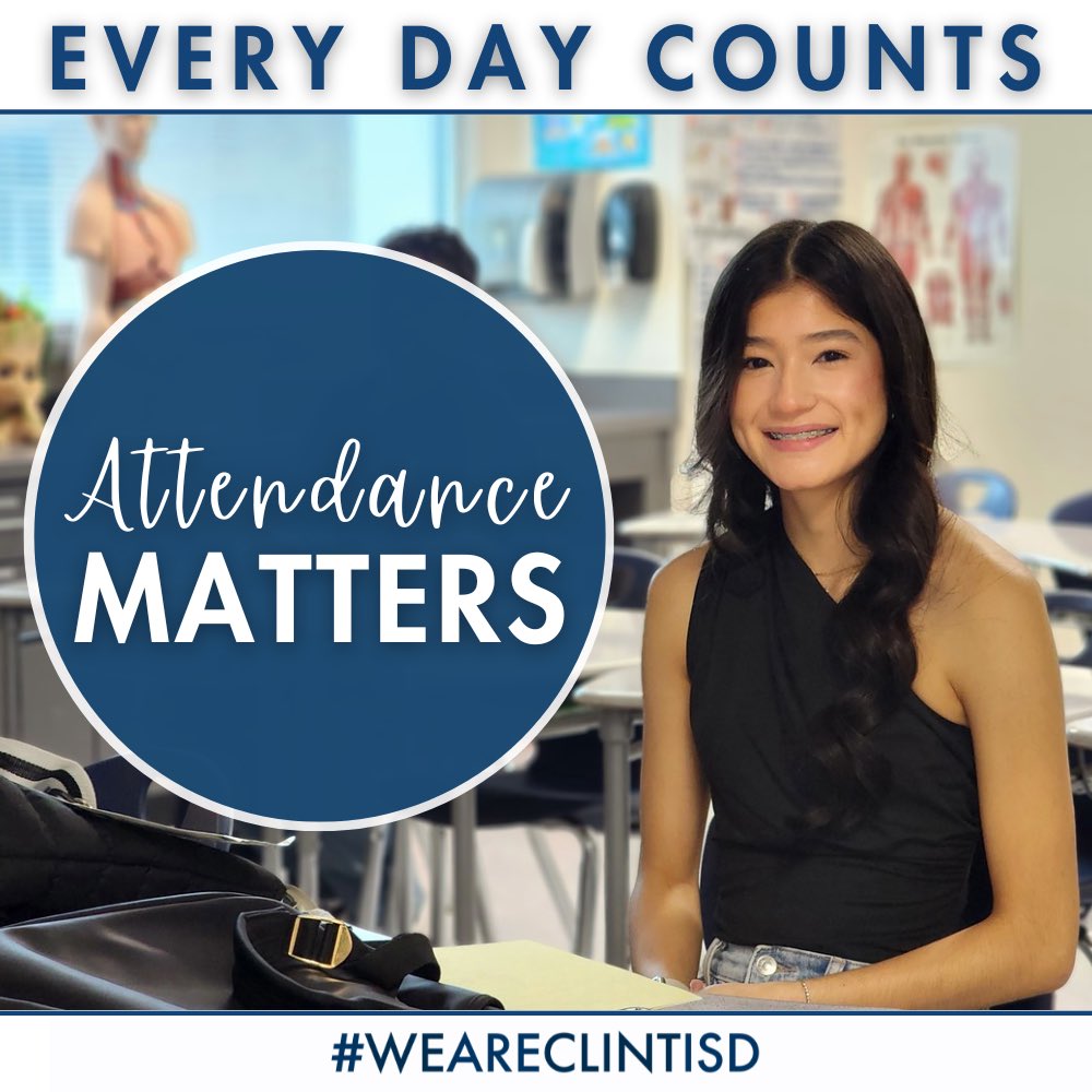 Welcome back Clint ISD! Every day at school is a chance to learn, grow, and connect. When students are in class, they're not just getting academic instruction; they're building routines, developing social skills, and becoming a part of our school community. 

Let's work together