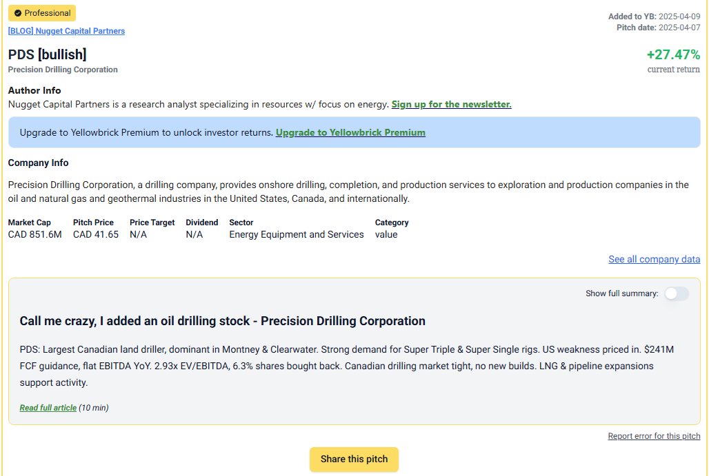 NuggetCapital's tweet image. This @joinyellowbrick site is quite interesting. You can search an author's name to find their track record or at least the part of it that was picked up by their bots. You can see many NCP picks in the past & how they fared. Funny I can't find much for mouthy adversaries. lol?
