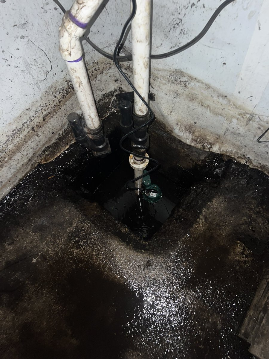 Yooper_Viking's tweet image. Update 3…….
Due to Mrs Yooper’s quick actions, the new sump pump came in today!
Old one out, new one in so quick I couldn’t do a video 😂
Took some brute force and a pipe wrench to swap the pvc piping to the new pump 💪