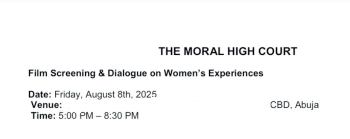IfeakanduChisom's tweet image. We have a screening date and venue for the screening of The Moral High Court in Abuja!
Who wants to come?