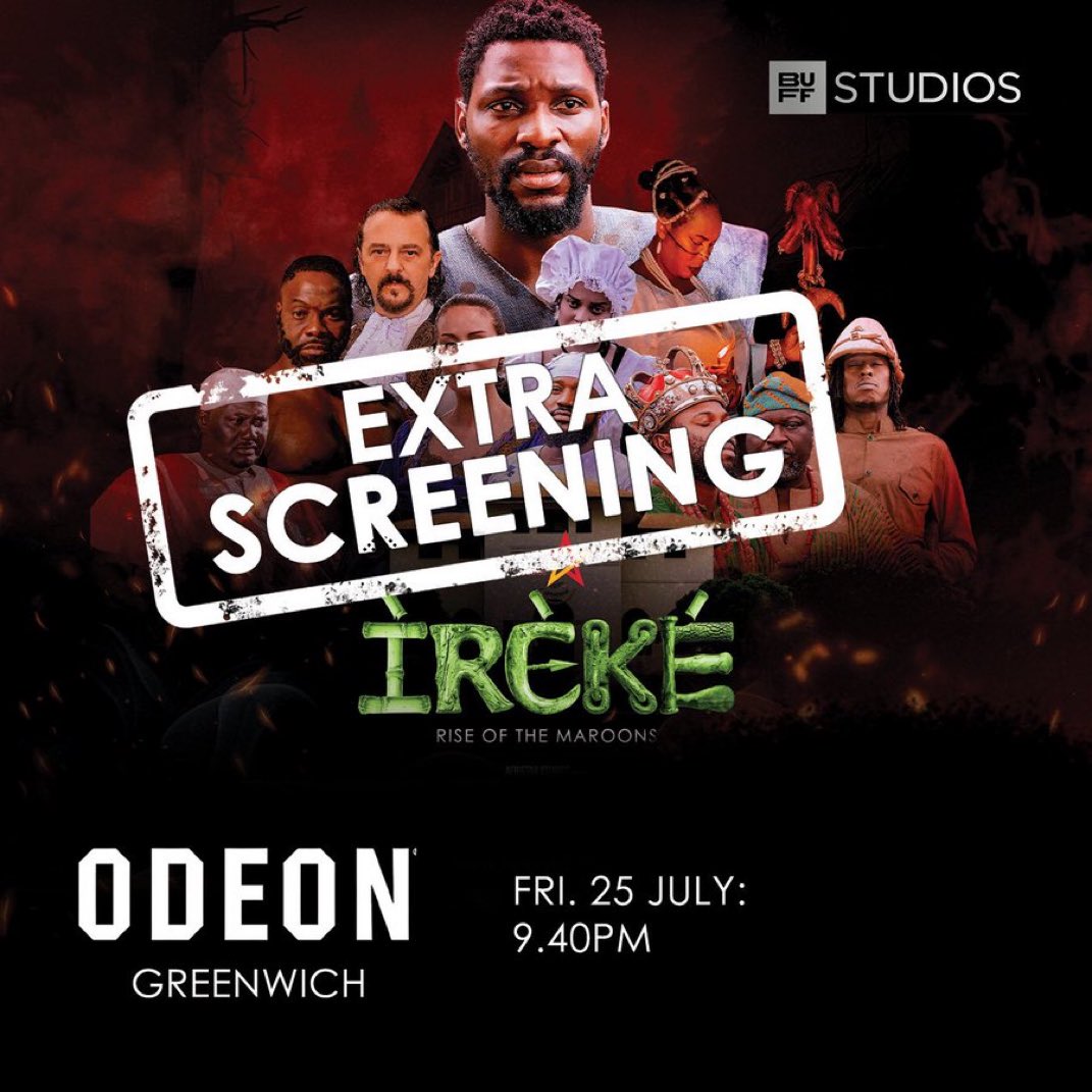 An extra screening of <a href="/irekemovie/">Ireke Movie</a> has been set for 9.40 at <a href="/ODEONCinemas/">ODEON</a> in Greenwich on Friday 25 July - the opening night of release. 

Get tickets now to avoid disappointment 🎟

irekemovie.com