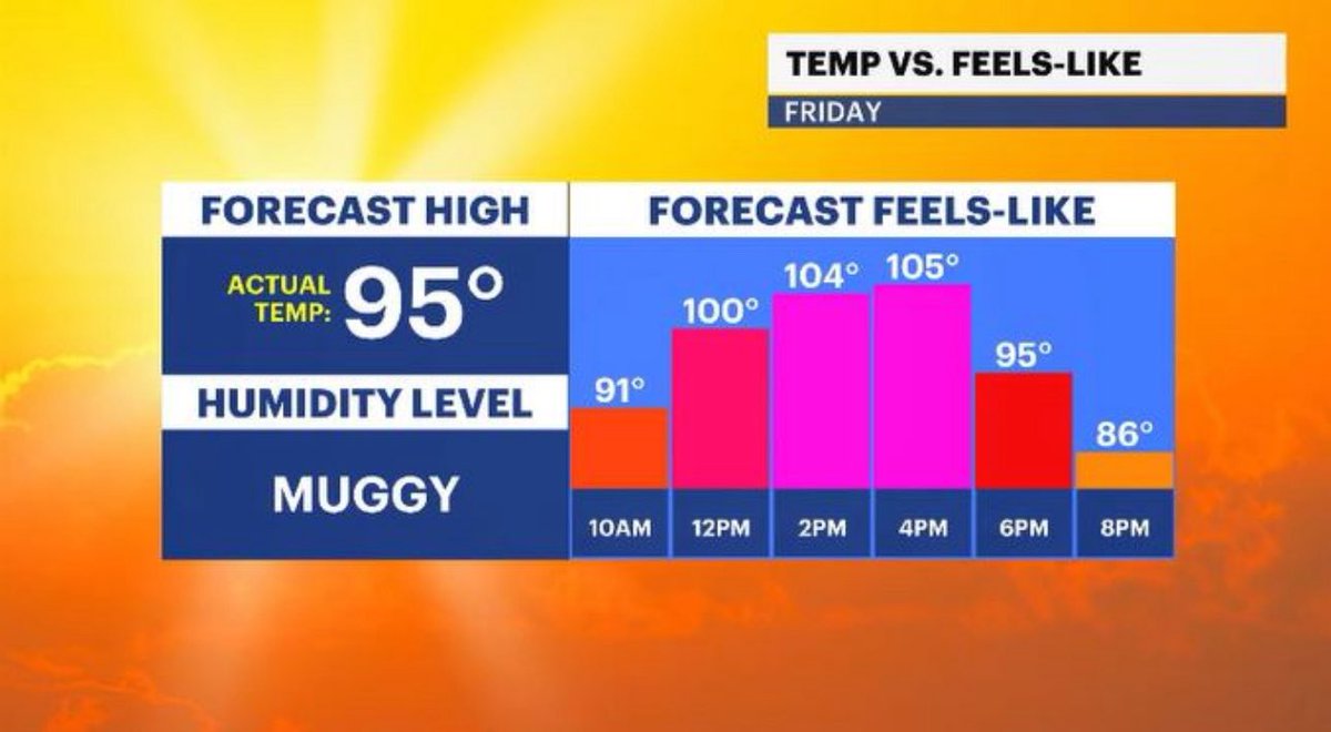 AddisonGreenWX's tweet image. The work week ends with heat & storms in the #HudsonValley
🥵 temps will feel into the 100s
💧 drink plenty of water if you have to be outside
⛈️ t-storm chances rise in the afternoon
💪🏽 🌬️ damaging gusts is biggest issue
HudsonValley.news12.com/weather
#nywx #news12