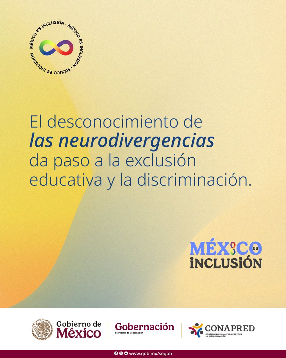 CONAPRED's tweet image. Lo que se nombra existe. Acompañemos a las personas neurodivergentes. #MéxicoEsInclusión ♾️