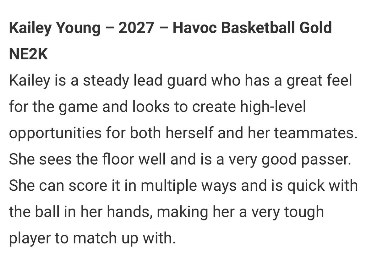Kailey Young (@kailey_young13) on Twitter photo Thanks to <a href="/JrAllStarBB/">Jr. All-Star Girls Basketball</a> for the write up from Run 4 Roses! <a href="/INEliteHavoc/">Havoc Basketball</a> Thanks to <a href="/JrAllStarBB/">Jr. All-Star Girls Basketball</a> for the write up from Run 4 Roses! <a href="/INEliteHavoc/">Havoc Basketball</a>