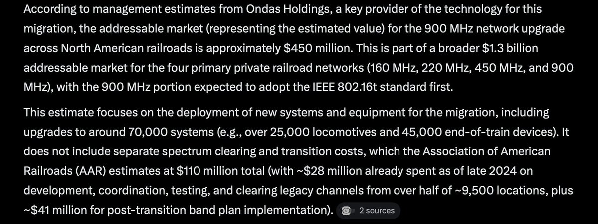 ive_m5's tweet image. $ONDS 900 is at $450M on a conservative basis. All of 802.16t is $1.3 billion with a B when accounting for all the spectrum elements. Amtrak has already placed orders for 220 on the north east corridor.