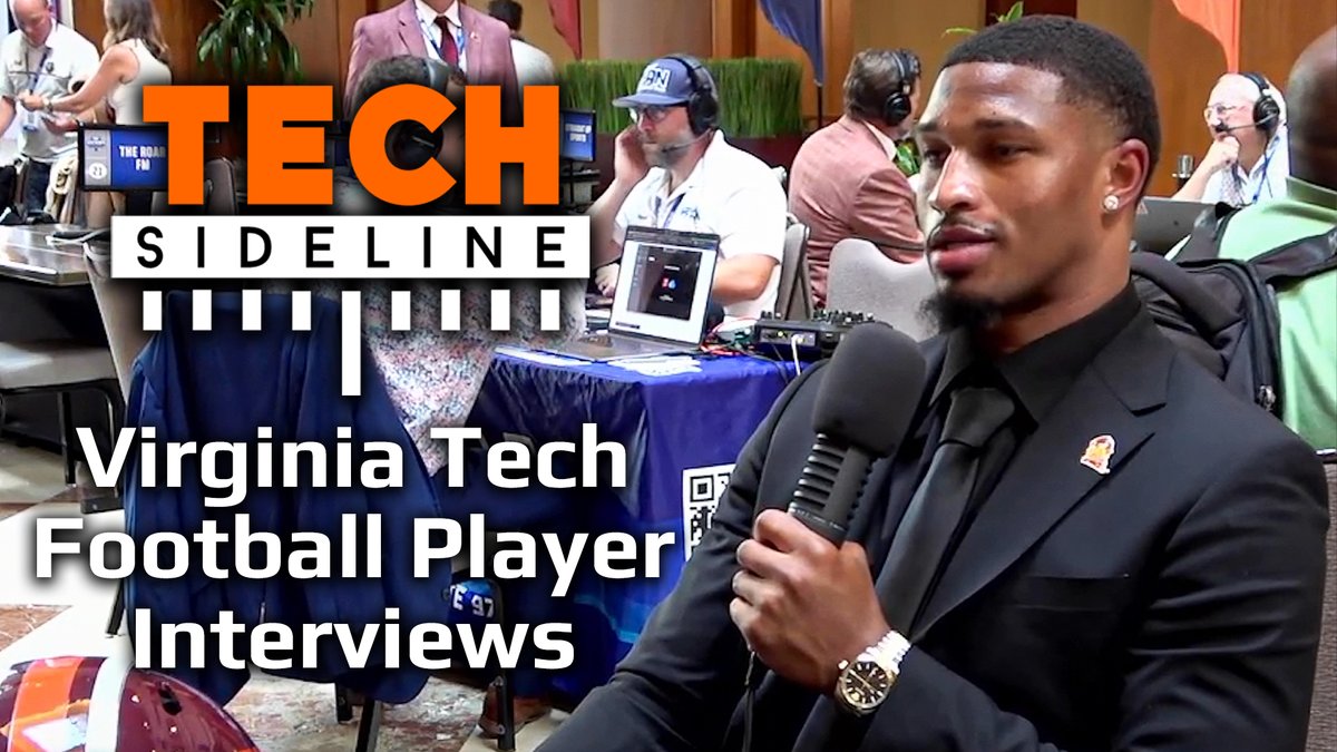 TechSideline's tweet image. TSL Video: Drones, Gilliam, Keller, D. Greene At ACC Kickoff (July 24, 2025)
Four #Hokies football players joined the Tech Sideline set to preview the upcoming season on Thursday. Tune in! (25 minutes)
virginiatech.sportswar.com/article/2025/0…