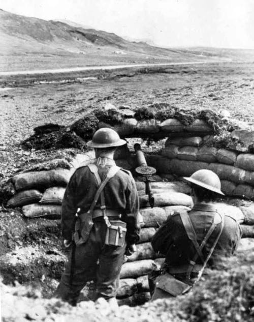 WW2Facts's tweet image. Canadian troops at their Lewis machine gun position overlooking the main highway at Iceland on February 10, 1941.