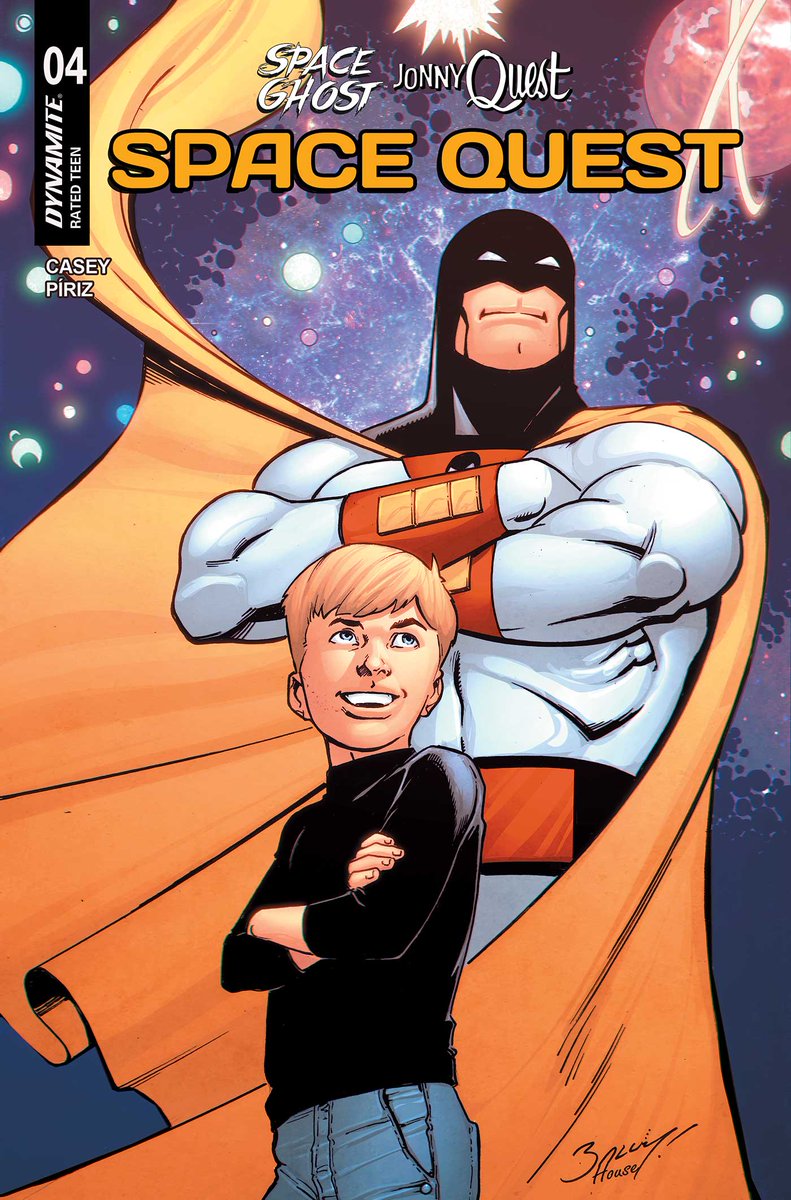 DynamiteComics's tweet image. Monday is the Final Order Cutoff for Space Ghost/Jonny Quest: Space Quest #4 from Joe Casey and Sebastian Piriz. Look for the cover by Mark Bagley. Also available in Virgin, B&W and Virgin B&W.
#spaceghost #jonnyquest #joecasey #sebastianpiriz #markbagley…