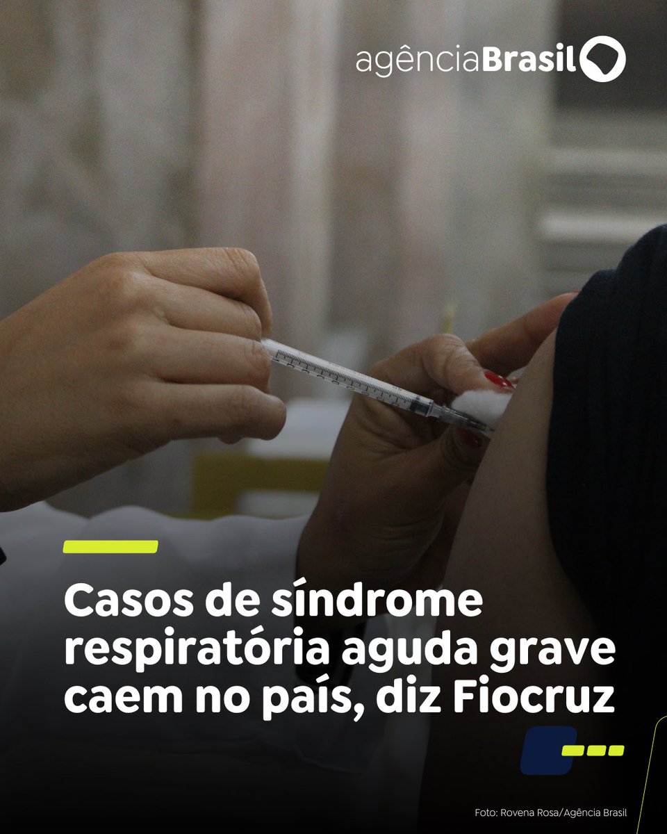 agenciabrasil's tweet image. QUEDA NA SRAG | O boletim semanal Infogripe, divulgado hoje (24) pela Fiocruz, aponta queda do número de casos de síndrome respiratória aguda grave (SRAG) no país.
Leia: trk.ebc.com.br/IeKBQ