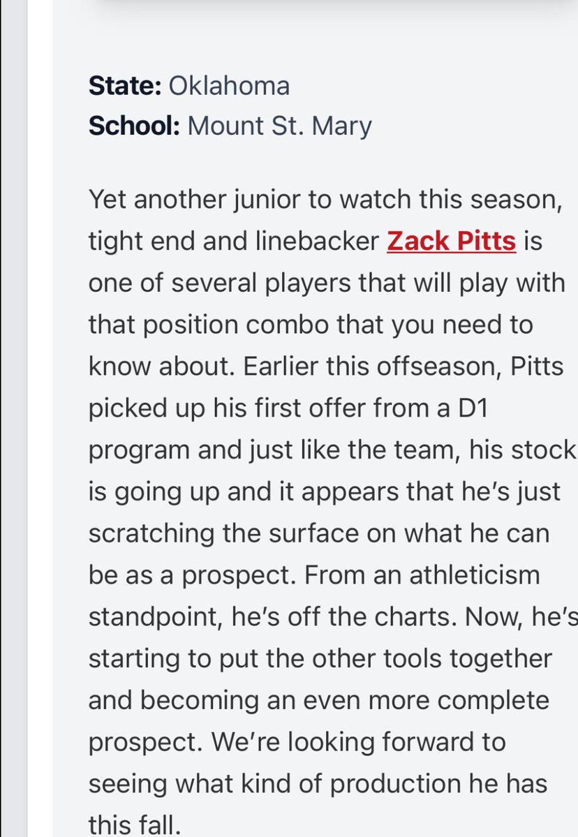 zack_pitts12's tweet image. Truly blessed! Thank you @PrepRedzoneOK for the write up @Coach_JD38 @Jaws_47 @MSMRocketFB @CoachGeorge5