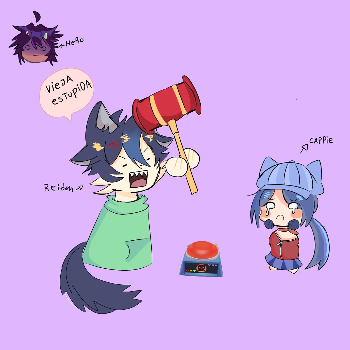 cherry_34135's tweet image. Hay, mi primer dibujo 🥲, espero que a @ElReidenDubs y a @Herobrine_H les gusten mi dibujo, sobre el stream dónde juegan miside