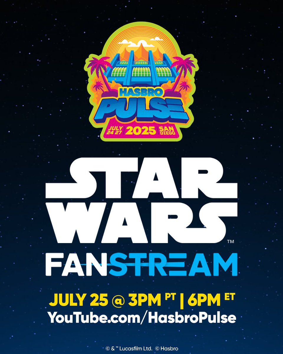 HasbroPulse's tweet image. Missing the #SDCC panels? We got you.
All the biggest reveals are coming your way on the #HasbroPulse YT channel from our #Fanstream Studio at #SDCC. Check the line-up below!
🟢 G.I. Joe - 11AM PT
🔴 Marvel Legends - 12:30PM PT
⚪ Star Wars - 3PM PT
🟠 Transformers - 6PM PT