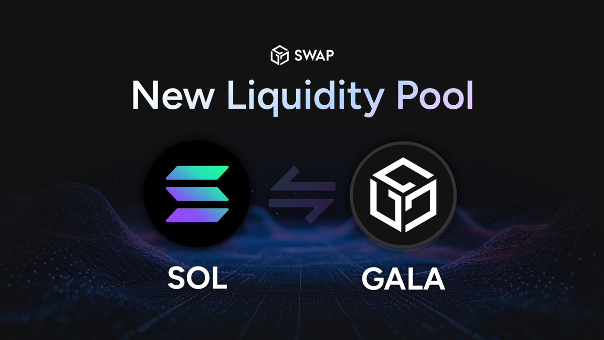 GoGalaGames's tweet image. New Liquidity Pool! Live on swap.gala.com
swap.gala.com/GSOL/GALA
Start trading now and help shape the future of GalaChain!