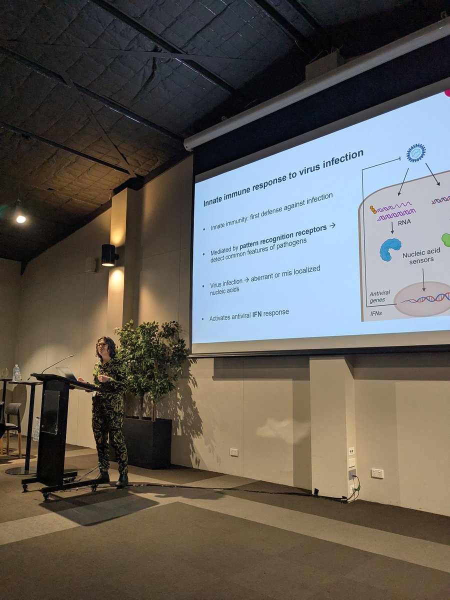 Dr Natalia Sampaio changing my understanding of #RNAsensing at <a href="/ImmunoGroupVic/">ASI VIC TAS branch</a> VIC/TAS ASI annual meeting at <a href="/MelbourneZoo/">Melbourne Zoo</a>