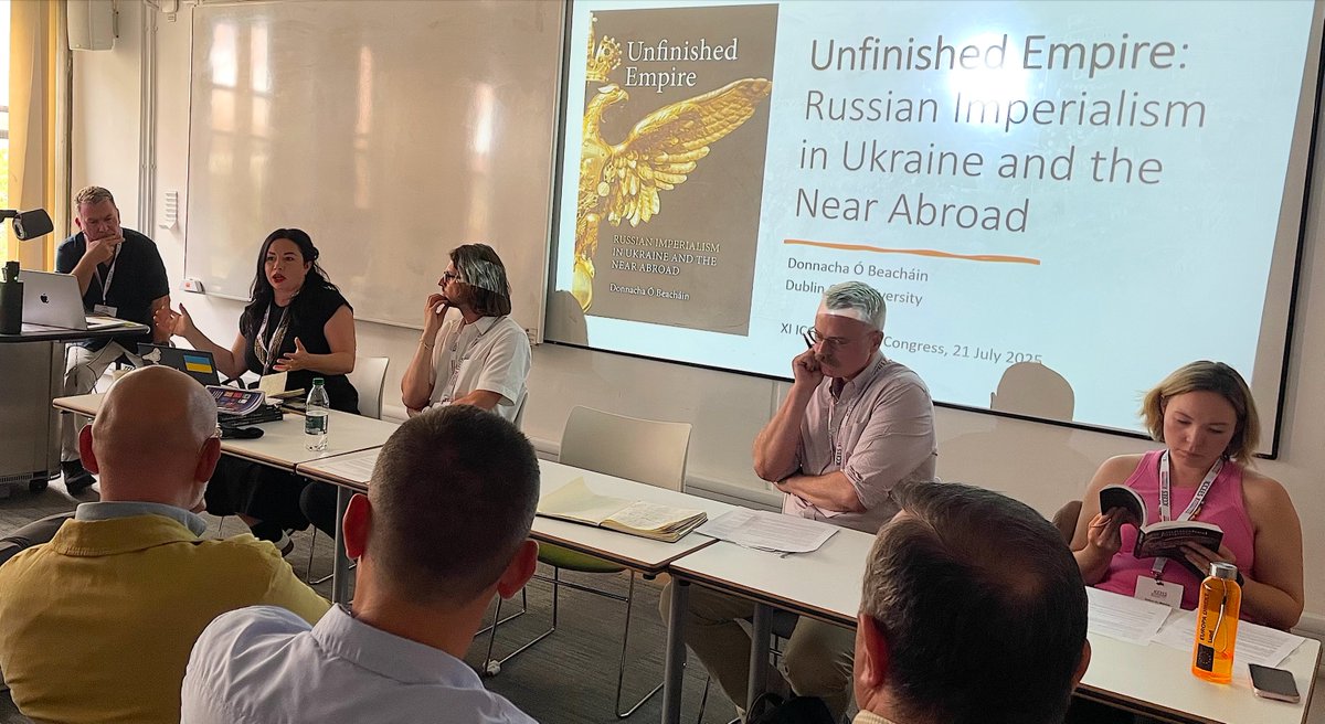 Donnacha Ó Beacháin (@donnachadcu) on Twitter photo Truly energised by the #iccees2025 roundtable devoted to my new book, "Unfinished Empire".
Huge thanks to <a href="/YPYurchenko/">Dr Yuliya Yurchenko 🇺🇦</a>, <a href="/OstapKushnir/">Ostap Kushnir</a>, <a href="/LaurenceBroers/">Retired_Account</a> & <a href="/sofyaduboulay/">Sofya du Boulay</a> for their incisive and generous comments - and to the engaged audience who joined the discussion. Truly energised by the #iccees2025 roundtable devoted to my new book, "Unfinished Empire".
Huge thanks to <a href="/YPYurchenko/">Dr Yuliya Yurchenko 🇺🇦</a>, <a href="/OstapKushnir/">Ostap Kushnir</a>, <a href="/LaurenceBroers/">Retired_Account</a> & <a href="/sofyaduboulay/">Sofya du Boulay</a> for their incisive and generous comments - and to the engaged audience who joined the discussion.
