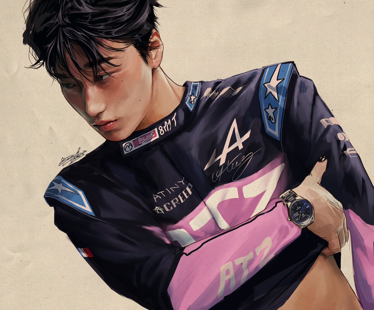_SanKissed_'s tweet image. Jumping on the ATZxF1 bandwagon 🏎️💨

#ATEEZfanart #San #F1